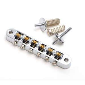 Puente de rodillo cromado personalizado Puente Tune-O-Matic con poste de tornillo y rueda - Product Image 2