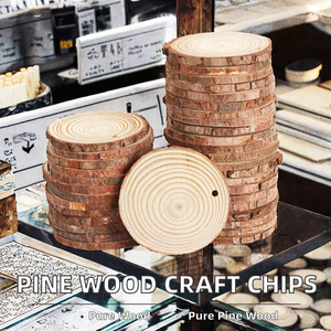 Virutas y Rodajas de Madera de <span class=keywords><strong>Pino</strong></span> Encantadoras, Madera Maciza Natural Pulida para Manualidades Navideñas y Decoración de Mesa - Product Image 2