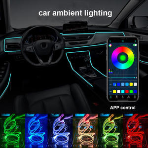 Mise à niveau de l'intérieur de la <span class=keywords><strong>voiture</strong></span> 3/4/5/7/8M RGB <span class=keywords><strong>LED</strong></span> SMD5050 Bande lumineuse ambiante 5W App Télécommande Fibre optique Néon Éclairage universel - Product Image 2