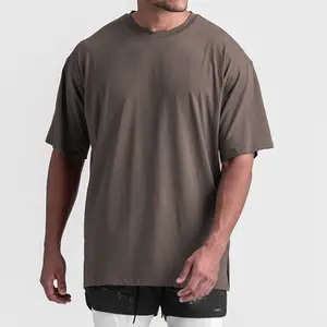 Street Urban Retro Herren lässige Drop-Oberschulter 220 Gsm Vollbaumwolle bedruckt einfarbig individuelles T-Shirt übergroße T-Shirts