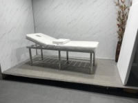 Corps hydraulique réglable en métal moderne Spa électrique pliant et portable Salon de beauté du visage Lit de massage avec armoire de rangement