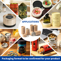 Emballage en papier composite de qualité alimentaire conforme à la FDA, emballage en tube, emballage en conteneur rond en papier pour aliments avec couvercle facile à ouvrir