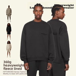 Sudadera de cuello redondo ESSENTIALS de nuevo estilo, de doble hilo, estilo urbano, forrada, holgada, con estampado de letras en la espalda y logotipo en el <span class=keywords><strong>pecho</strong></span> izquierdo. - Product Image 2