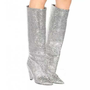 Hot Sale Women Full Rhinestone Pointed Toe <strong>Over</strong> the <strong>Knee</strong> <strong>Boots</strong> Women Bling Bling Crystal High Heel Long <strong>Boots</strong> - Product Image 1