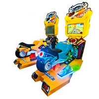 Machine de jeu de course automobile d'arcade à pièces d'amusement d'intérieur, détection de mouvement, multijoueur, construction métallique, fonctionnement en anglais
