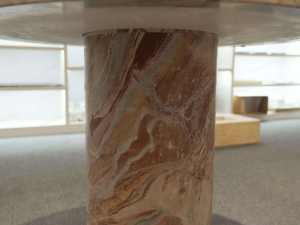 Mesa de comedor de mármol rojo Mónica de diseño moderno personalizable SHIHUI muebles de cocina y restaurante redondos de piedra Natural - Product Image 6