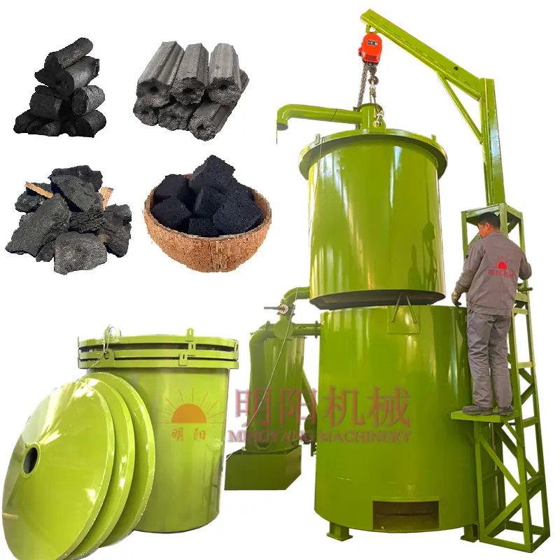 Best Plant Continuously Wood Sawdust Log Bamboo Coconut Shell Charcoal Making Carbonization Stove Furnace Machine Price