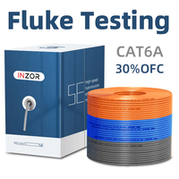 Cable Ethernet Cat6a UTP OFC CCA PVC Probado por Fluke, 24AWG, 4 Pares, Cable de Cobre Sólido para Red, CCTV, Cableado POE, Par Trenzado