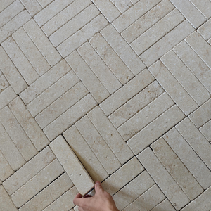 Pavés en pierre calcaire beige d'Asie, carreaux de sol en pierre calcaire beige, carreaux de pierre calcaire pour sols intérieurs et extérieurs - Product Image 3