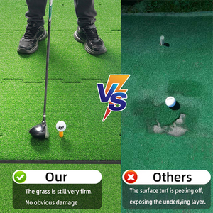 Tapis <span class=keywords><strong>de</strong></span> golf antidérapant en PP robuste à 3 sections emboîtables, idéal pour l'entraînement <span class=keywords><strong>de</strong></span> swing en intérieur et en extérieur, 150x90cm - Product Image 3