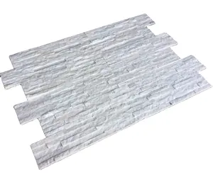 Factory supplies natural white quartz split face stone tile