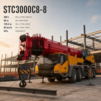 Machine de levage mobile Original Paint 300t avec flèche télescopique à 8 sections et configuration de sécurité élevée