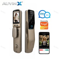AUVINX Serrures Intelligentes : Serrure de Porte Connectée avec Caméra, Reconnaissance d'Empreintes Digitales, Mot de Passe, Reconnaissance Faciale et Palmaire, Carte NFC, Tuya WIFI, Serrure Numérique