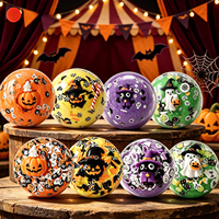 Jouet Squishy Halloween à remplir soi-même, avec liquide transparent et pièces de pâte à modeler au centre, figurine 3D miniature, à remontée lente