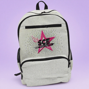 Sliver Rhinestones Cheer Mochila con bolsa de zapatos Glitter Cheer <span class=keywords><strong>Bag</strong></span> Custom Cheerleading Team Logo Sublimated Cheer Duffle <span class=keywords><strong>Bag</strong></span> - Product Image 1