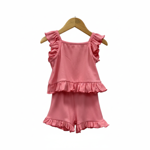 ชุดเสื้อผ้าเด็กผู้หญิงสไตล์เกาหลี OZKIZ ลายเรียบ ระบายอากาศได้ดี สำหรับเด็กอายุ 2-6 ปี แฟชั่นฤดูร้อน แต่งระบาย ขายส่ง - Product Image 2