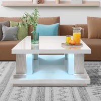 Table basse de luxe miroir deux-en-un en verre avec pieds en acier inoxydable, mobilier de salon, décoration intérieure