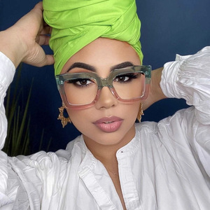 JH9012 new fashion eyewear trendy sun shades clear lens beauty makeup occhiali da sole quadrati oversize da donna - Product Image 4