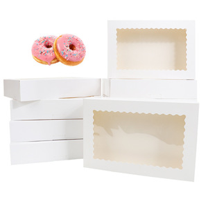 Wholesale Biodegradable Greaseproof <strong>Paper</strong> Foldable Cake <strong>Gift</strong> <strong>Boxes</strong> with Customized Shape Four-Color Printing Ribbon Accessories - Product Image 2