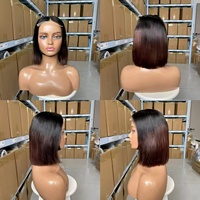 Perruque courte en cheveux vietnamiens doublement étirés, avec dentelle transparente, 16A SDD 5x5, perruque bob lisse en cheveux vietnamiens pour femmes noires