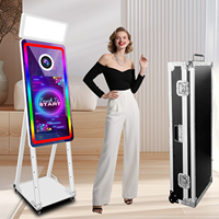 Maßgefertigter Kleiner Magischer Spiegel Fotoautomat Kompatibel mit Drucker Quadratisches Licht Kostenlose Requisiten Tragbare Selfie-Spiegel Fotobox-Maschine