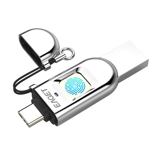 EAGET FU68 High Speed Fingerprint USB Storage 32GB Encrypted Pendrive USB3.0&Type-C Fingerprint Usb Flash Drive