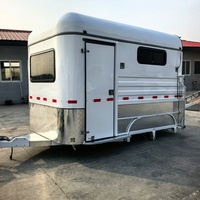 Remorque pour chevaux de type Australie Standard, 2 places, chargement en angle, double essieu, freins électriques, capacité de charge 3T, plancher en aluminium.