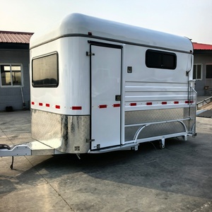 HERUI Australia Standard 2-Horse Semi-<b>trailer</b> Float <b>Trailer</b> Angle Load Double Axle Electric Brakes 3T Payload High <b>Trailers</b> - Product Image 1