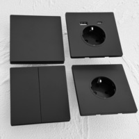 Interruptor de luz de pared para el hogar con panel de 86 teclas, 250V, 1 interruptor, 1 toma de corriente de 13A para Reino Unido, USB-C, acabado negro mate, regulador de intensidad, ventilador, moderno y fácil de instalar.
