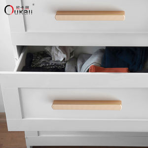 Oukali or armoire armoire trou tiroir bureau noir doré blanc ligne h en forme de <span class=keywords><strong>cuisine</strong></span> tire grade cuivre poignée de meuble - Product Image 5