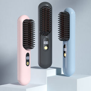 Brosse lissante électrique sans fil rechargeable à plasma chauffant EMS, mini peigne lisseur portable pour <span class=keywords><strong>coiffure</strong></span> - Product Image 1
