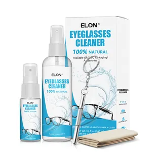Solução personalizada para limpeza de óculos, kit de spray de limpeza com microfibra e chave de fenda