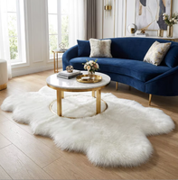 Tapis shaggy moelleux antidérapant, tapis shaggy irrégulier en fausse laine, tapis doux et moelleux pour canapé, fenêtre, salon, chambre, décoration intérieure