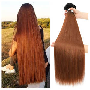 Extensions de cheveux synthétiques lisses pour tresses au crochet, mèches de 12 à 36 pouces, cheveux lisses pour tresses au crochet, ombré blond - Product Image 1