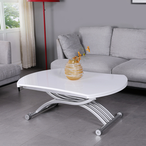 <span class=keywords><strong>Table</strong></span> à manger polyvalente, plateau rond en verre extensible, meuble <span class=keywords><strong>de</strong></span> salon peu encombrant - Product Image 6