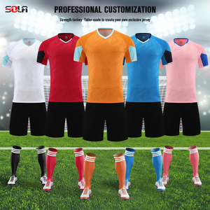 ชุดฟุตบอลเด็กแบบกำหนดเอง ชุดฟุตบอลเด็กชายแบบสั่งทำพิเศษ ชุดฟุตบอลแห้งเร็ว ชุดฟุตบอลระบายอากาศสำหรับผู้ชาย - Product Image 1