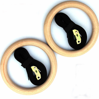 Anneaux de gymnastique en bois personnalisables avec logo, réglage rapide, sangles numérotées de 5 m (16,5 pi) et 32 mm (1,25 po)