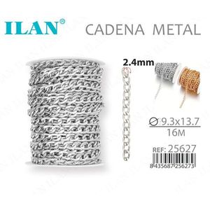 Catena in metallo Ilan 2,4 mm 16 m colore argento per la creazione di gioielli - Product Image 1