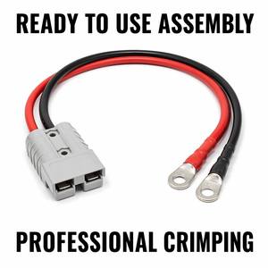 Câble de connexion de batterie 6AWG en cuivre pur, 600V, avec fiche de style SB50 et pinces crocodiles, faisceau de câblage PVC 16mm² pour applications multiples - Product Image 3