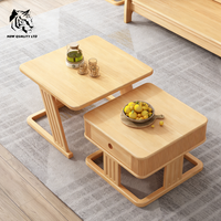 Mesa de centro de madera de diseño moderno para sala de estar, precio mayorista barato de China, personalizable, gran stock listo para enviar.