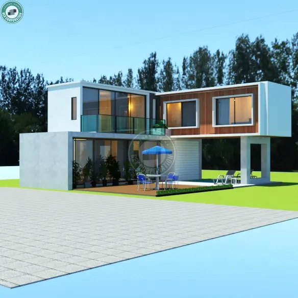 Роскошная сборная стальная конструкция, бытовой легкий бетонный настенный дом, полностью оборудованный Контейнер для дома