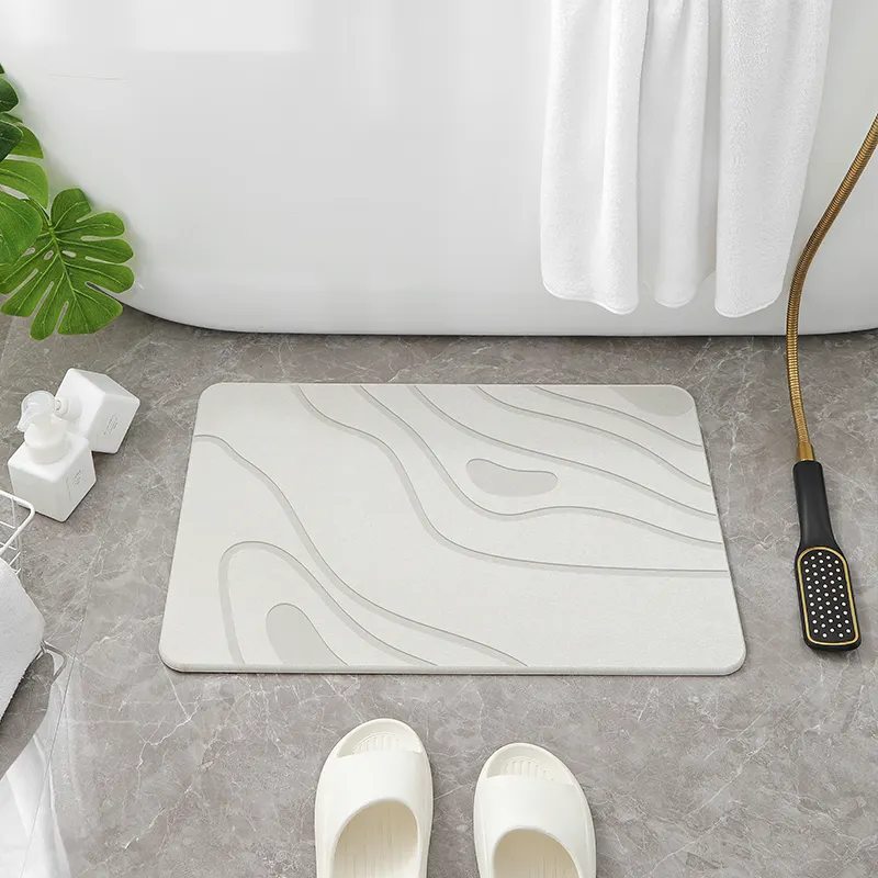 Asbestos Free Water Super Absorbent Diatomite Stone Bath Mats Eco Friendly Washroom Living Room Floor Mat
