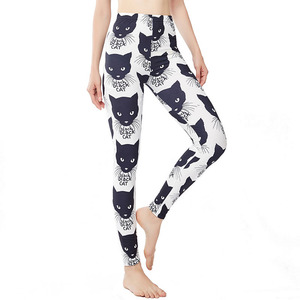 Leggings de <span class=keywords><strong>yoga</strong></span> à imprimé numérique Little Black Cat Halloween, leggings de sport HC-6059 - Product Image 3