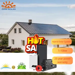 Ubin atap tenaga surya energi terbarukan, 10KW 5kW sistem tenaga surya untuk rumah