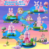 Vente en gros usine, prix réduit, personnalisable, jeu de table éducatif, cube de construction magnétique rose amusant et coloré en forme de château