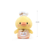 Peluche de poussin chef jaune mignon en gros, jouet en peluche doux, poupée en peluche certifiée EN71 CE, peluches pour cadeau d'anniversaire pour enfants