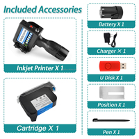 Imprimante jet d'encre portable thermique pour codage manuel, imprimante portable pour bouteilles en plastique, bois, logo, code QR, date d'expiration