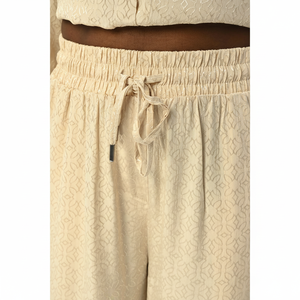 Pantaloni a Gamba Larga con Motivi per Donna, Vita Elastica, Comodi Pantaloni - Product Image 1