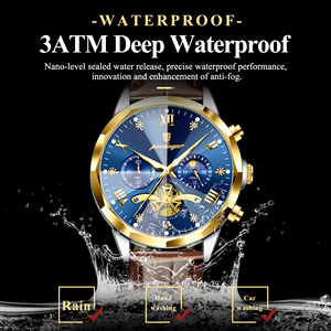 Reloj de Pulsera de Cuarzo Cronógrafo de Cuero de Lujo para Hombre Poedagar, Reloj Luminoso Resistente al Agua para Hombre - Product Image 2