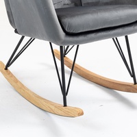Fauteuil inclinable avec pieds en bois massif, chaise de lecture en tissu velours, design contemporain, personnalisable, chambre à coucher, appartement